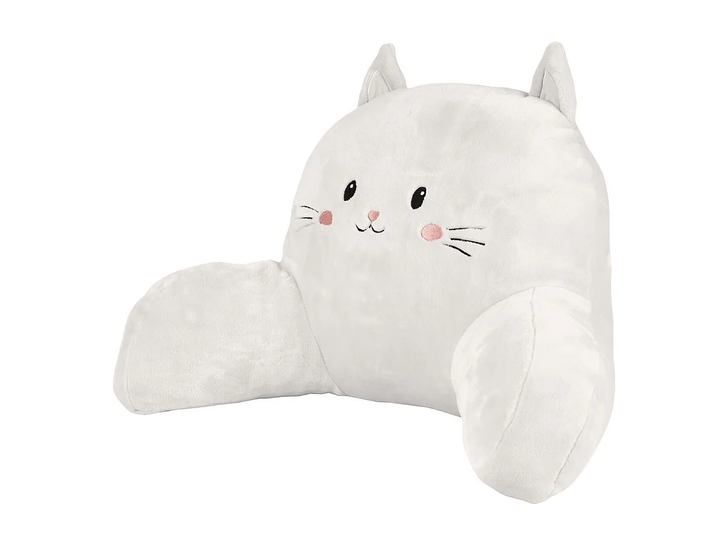 Coussin de lecture kawaii blanc en polyester avec accoudoir