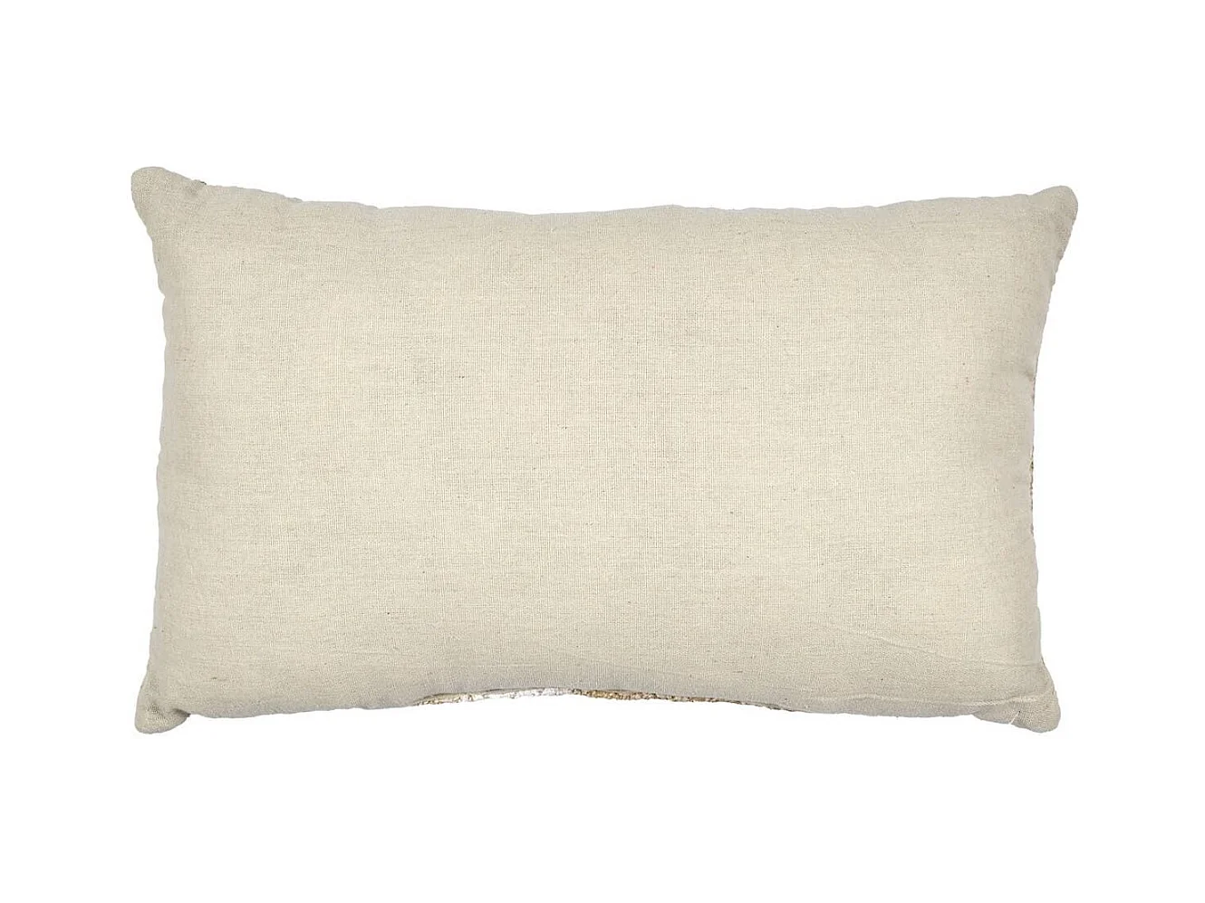 Coussin 30x50cm en polyester motif palmier coloris marron et blanc