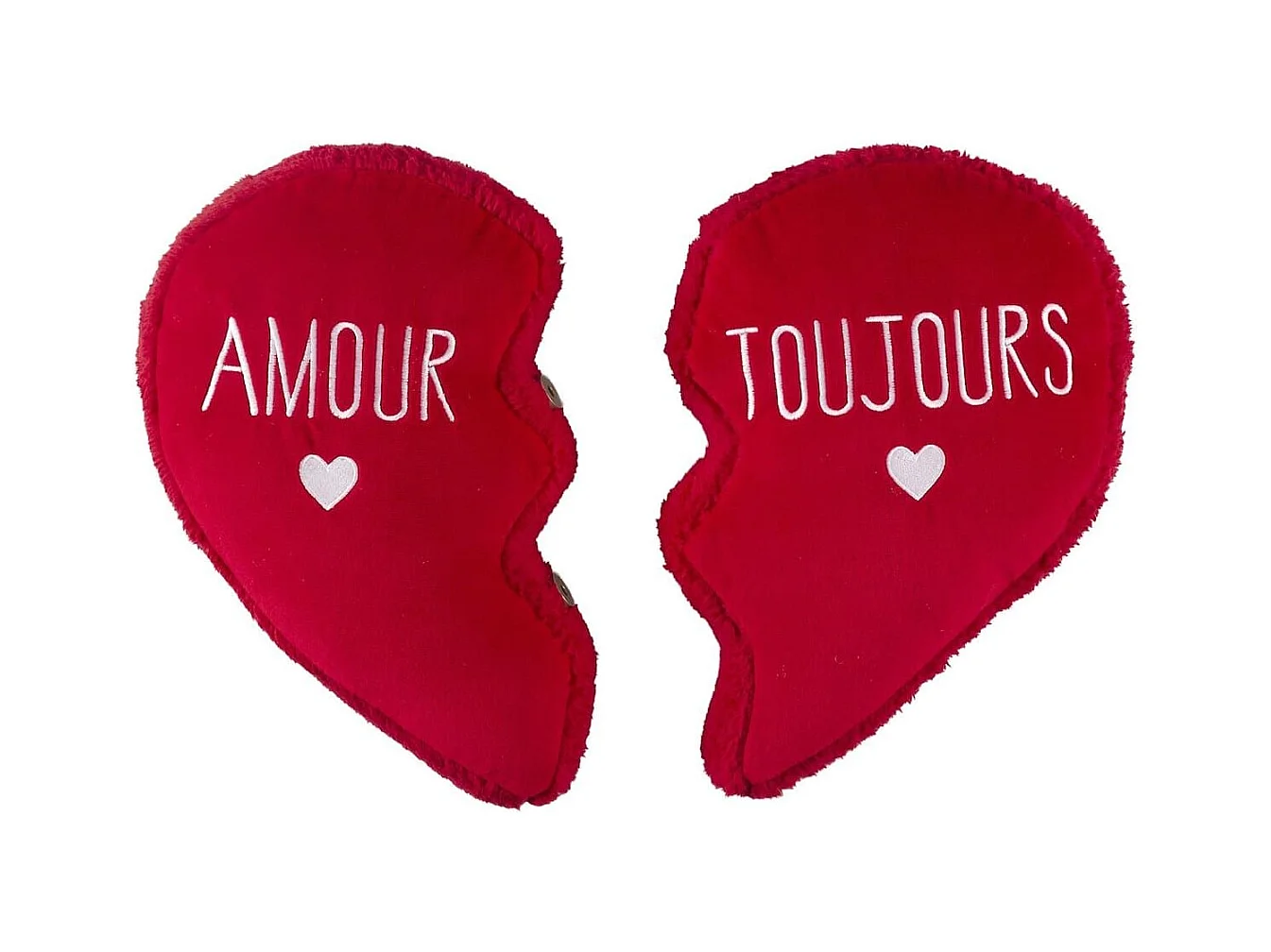 Coussin en forme de cœur détachable en polyester rouge
