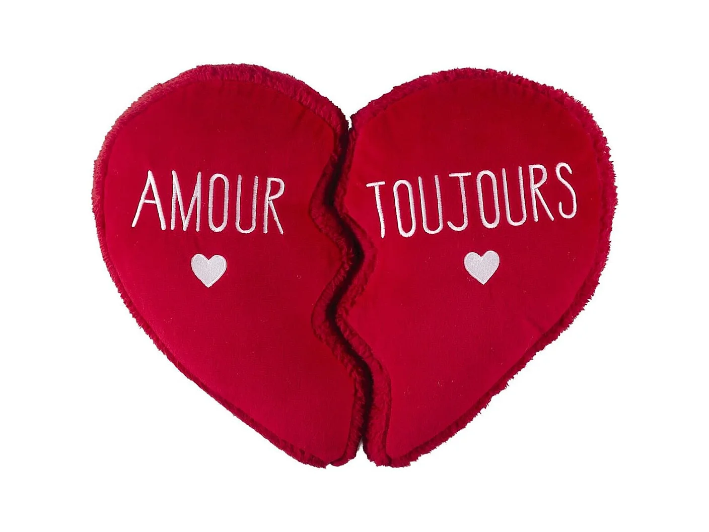 Coussin en forme de cœur détachable en polyester rouge