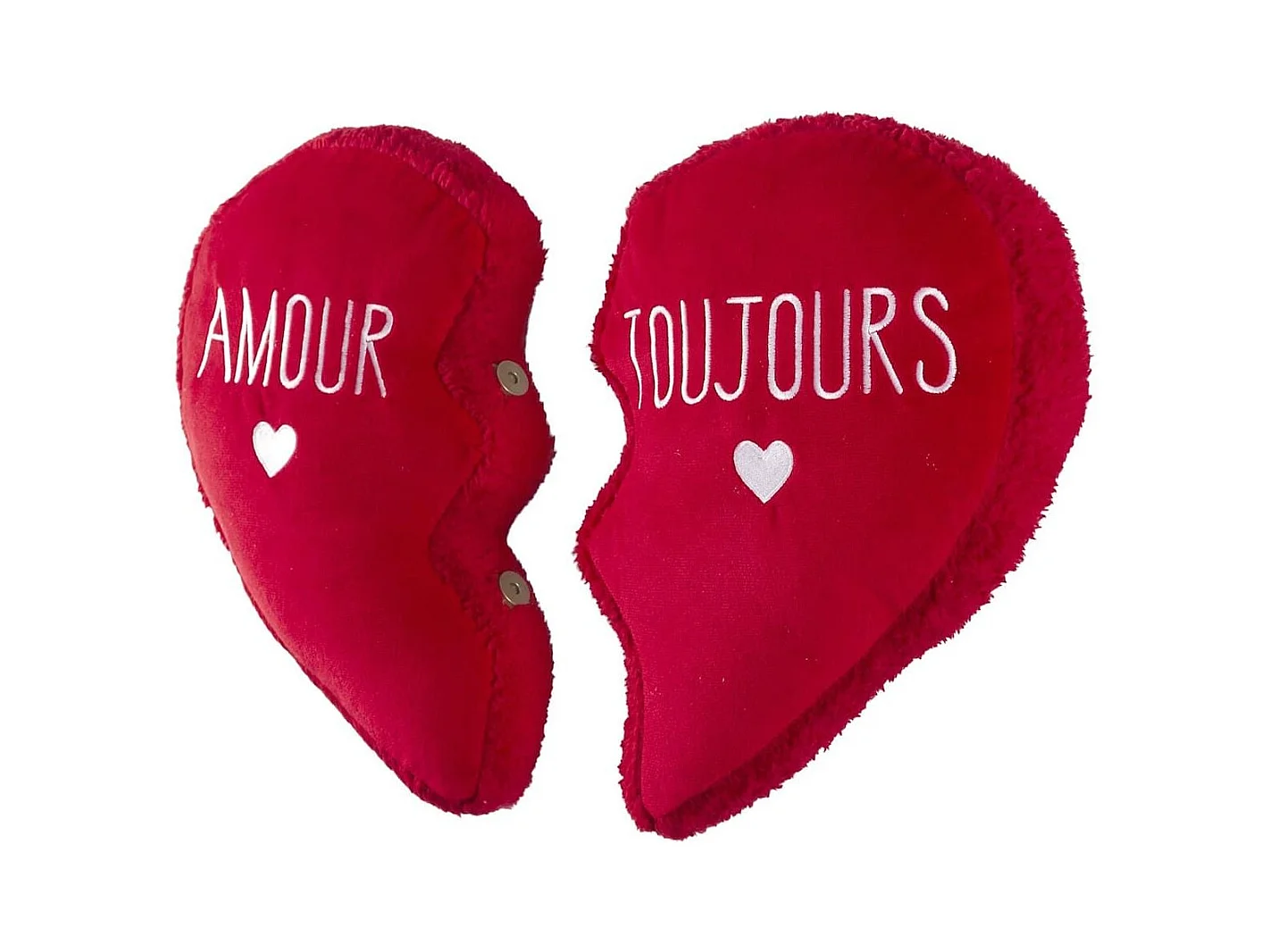 Coussin en forme de cœur détachable en polyester rouge