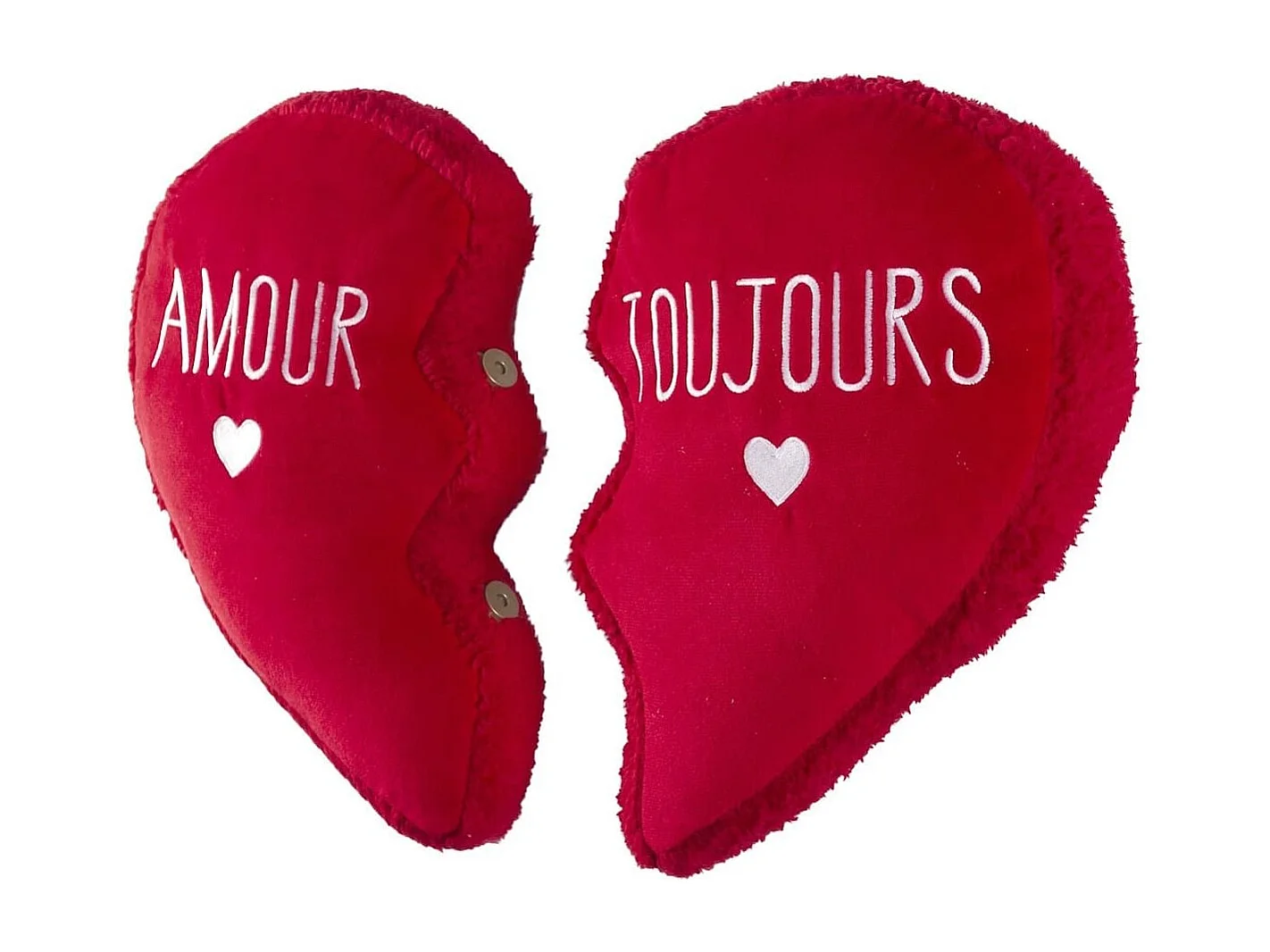 Coussin en forme de cœur détachable en polyester rouge