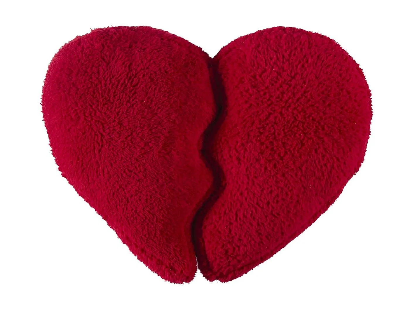 Coussin en forme de cœur détachable en polyester rouge