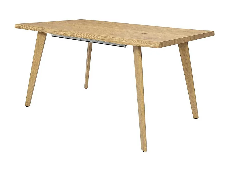 Table repas extensible 6-8 personnes en MDF aspect chêne bords biseautés - LYPSI
