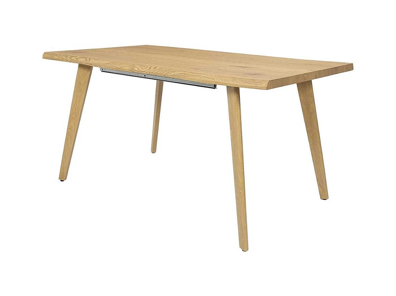 Table repas extensible 6-8 personnes en MDF aspect chêne bords biseautés - LYPSI