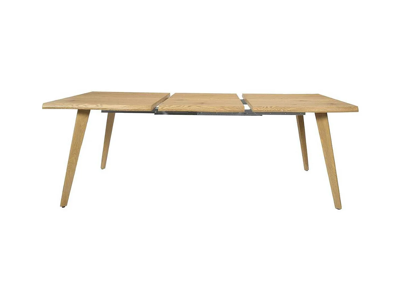Table repas extensible 6-8 personnes en MDF aspect chêne bords biseautés - LYPSI