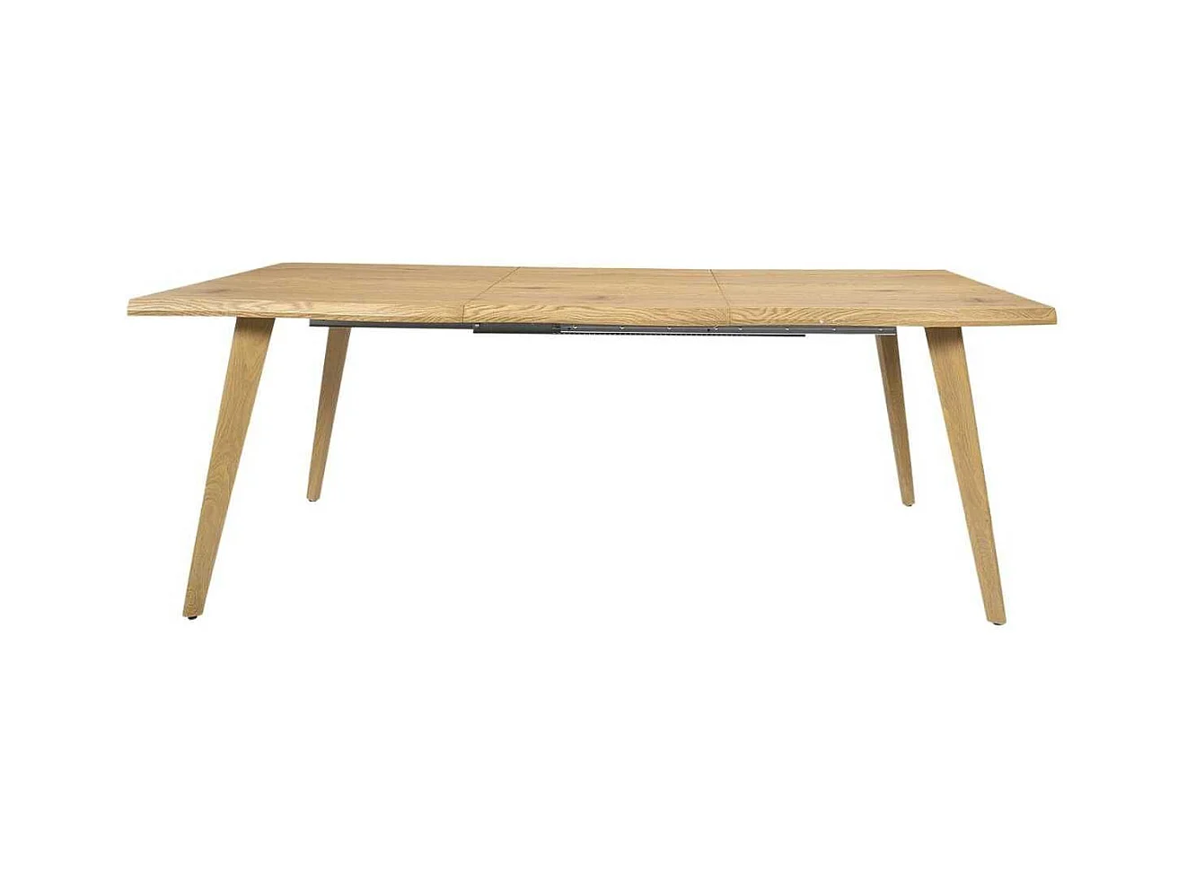 Table repas extensible 6-8 personnes en MDF aspect chêne bords biseautés - LYPSI