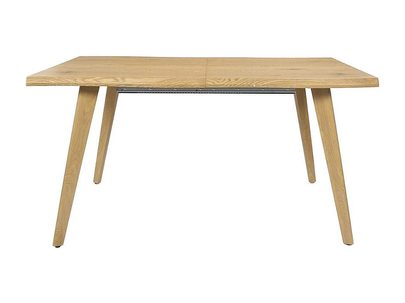 Table repas extensible 6-8 personnes en MDF aspect chêne bords biseautés - LYPSI