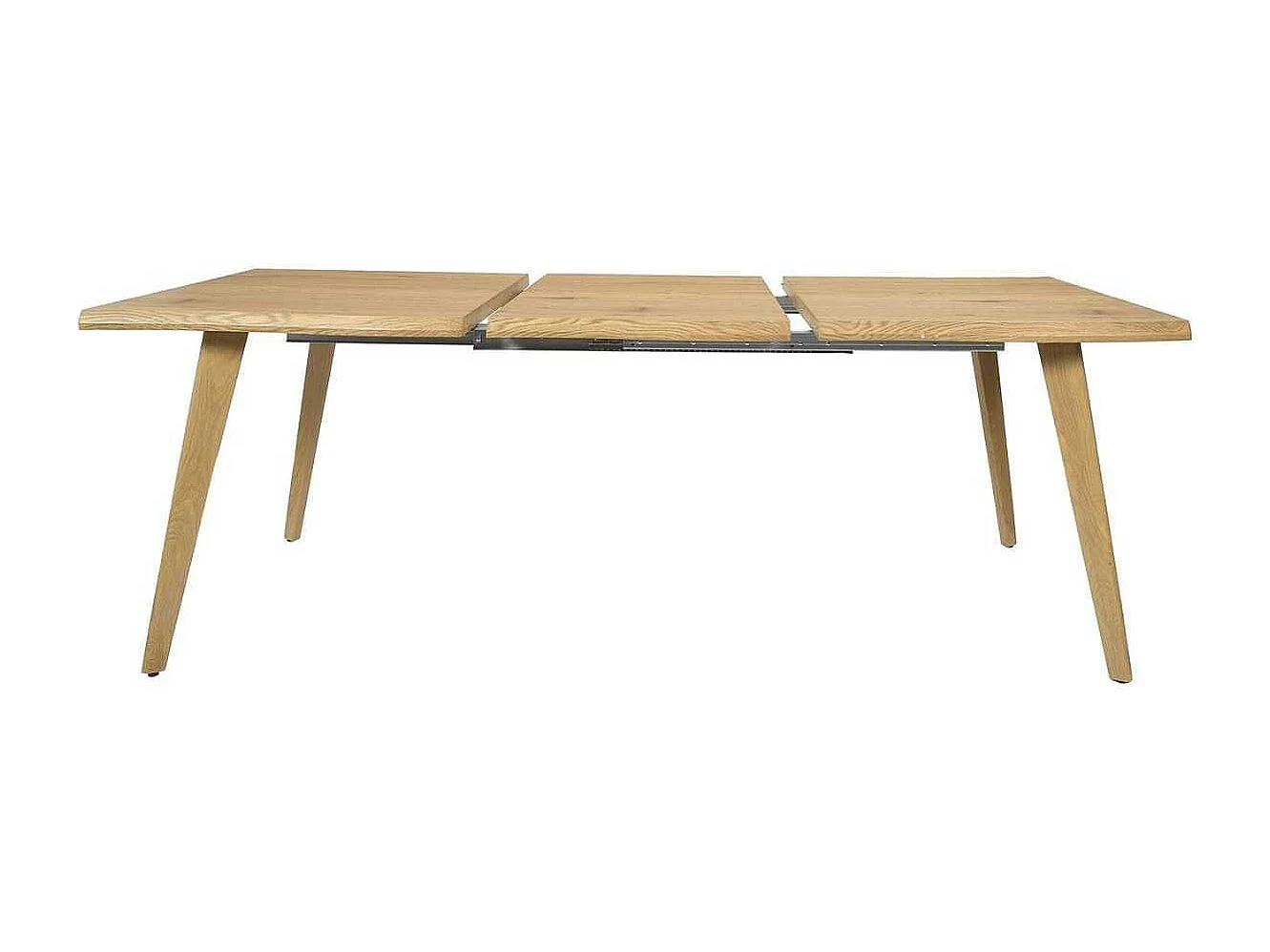 Table repas extensible 6-8 personnes en MDF aspect chêne bords biseautés - LYPSI