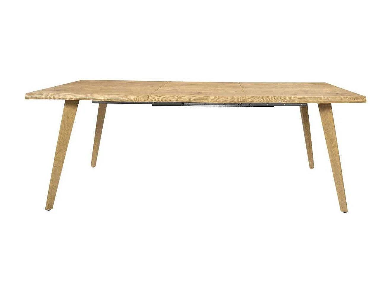 Table repas extensible 6-8 personnes en MDF aspect chêne bords biseautés - LYPSI