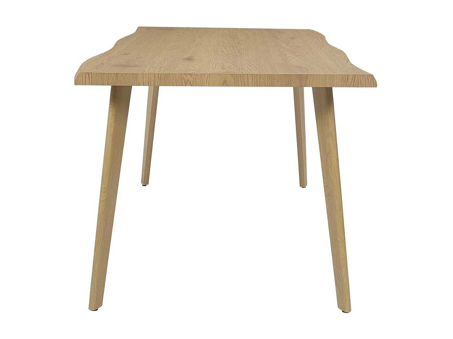 Table repas extensible 6-8 personnes en MDF aspect chêne bords biseautés - LYPSI