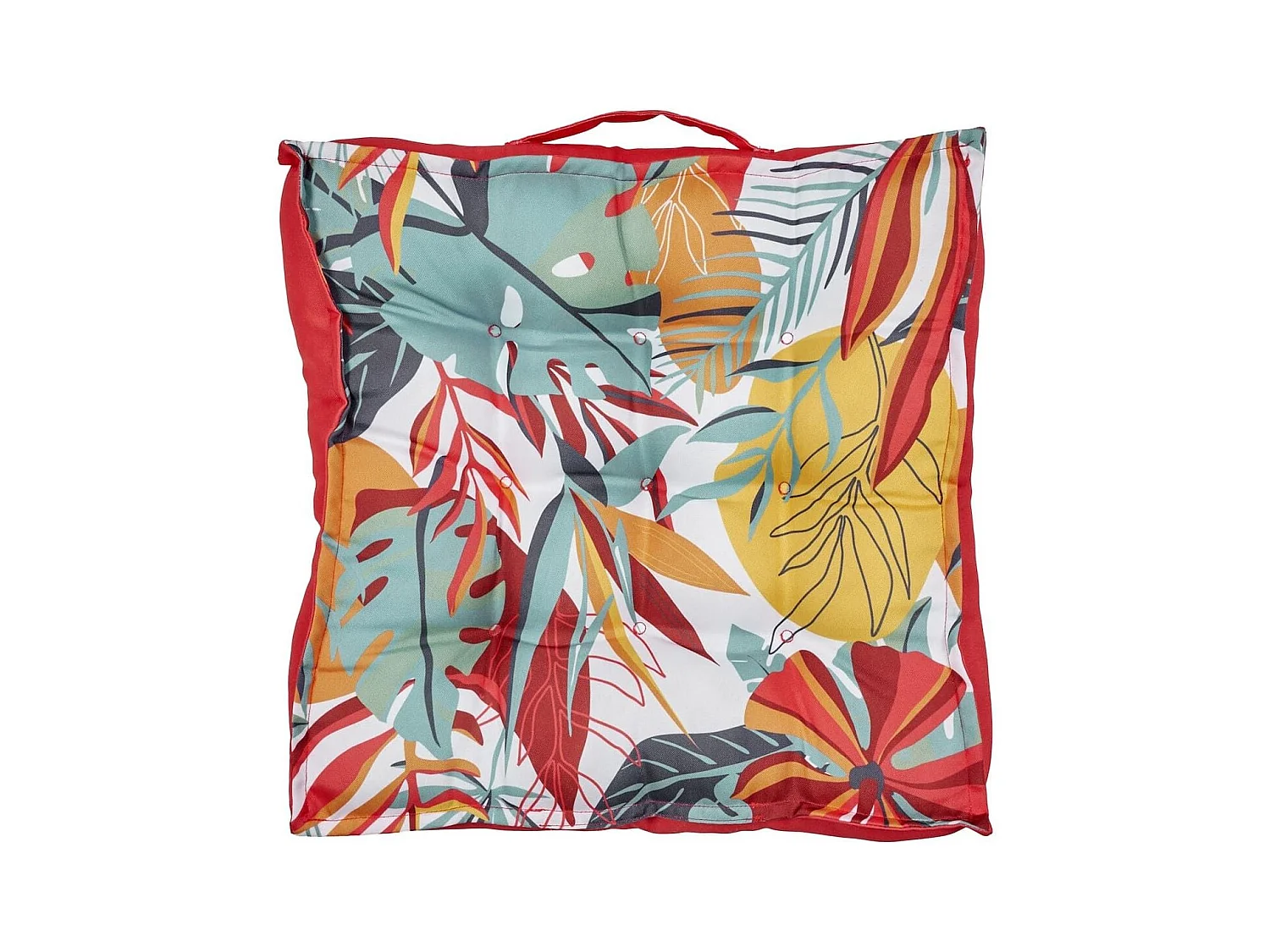 Coussin de sol 40x40 déhoussable tissu déperlant paradis exotique