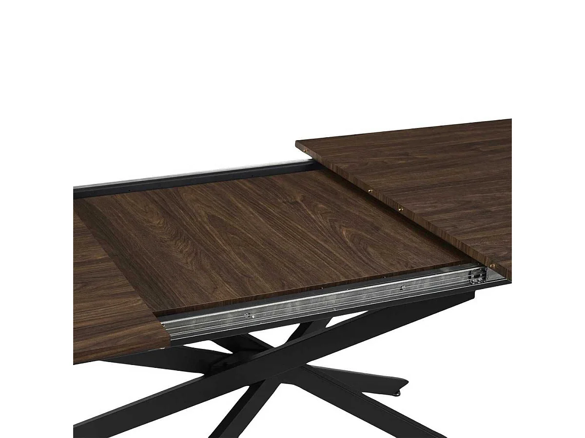 Table repas extensible 150/210 en bois et MDF piètement métal noir - COLETTE