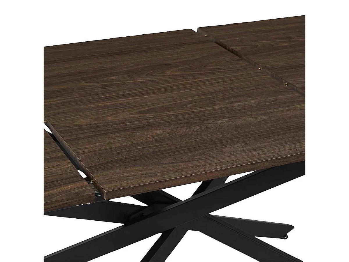 Table repas extensible 150/210 en bois et MDF piètement métal noir - COLETTE
