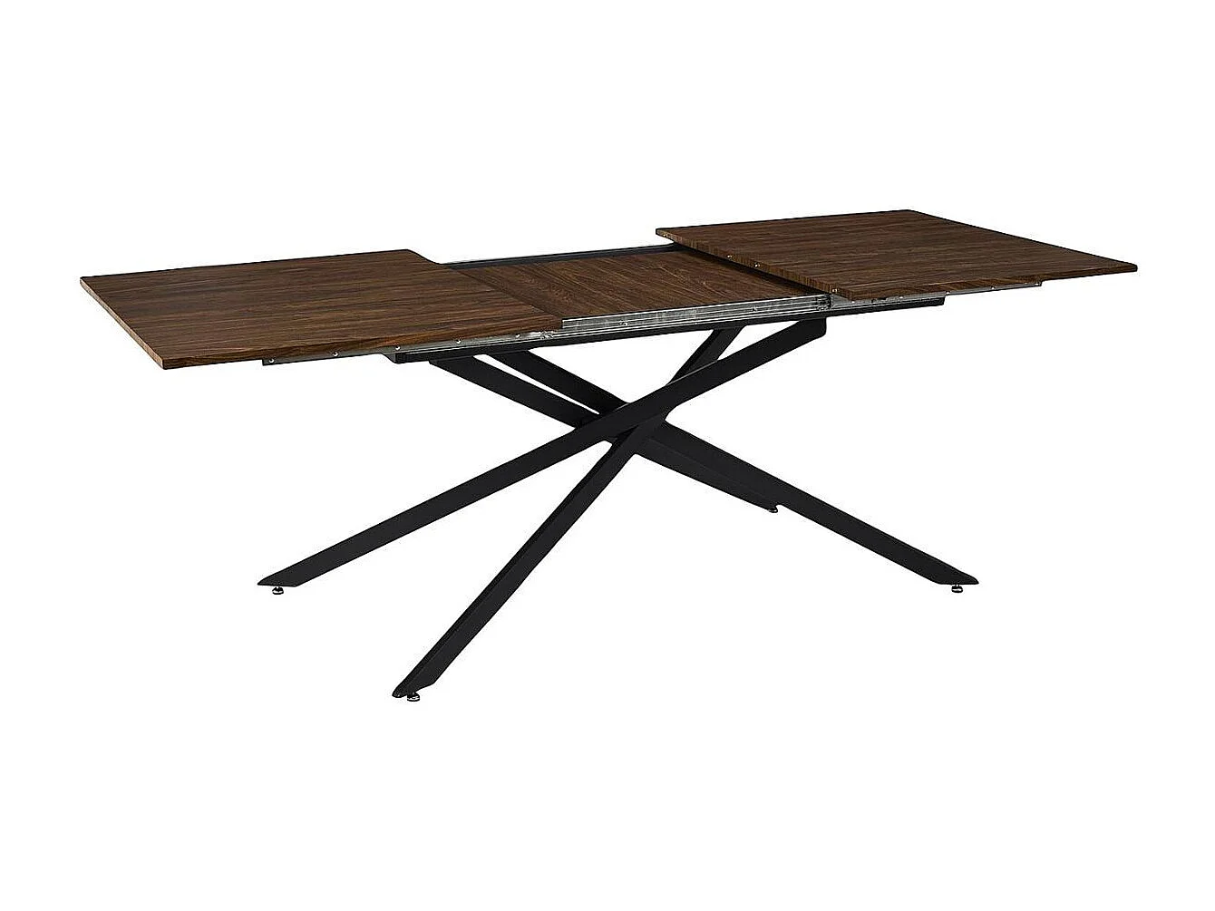 Table repas extensible 150/210 en bois et MDF piètement métal noir - COLETTE