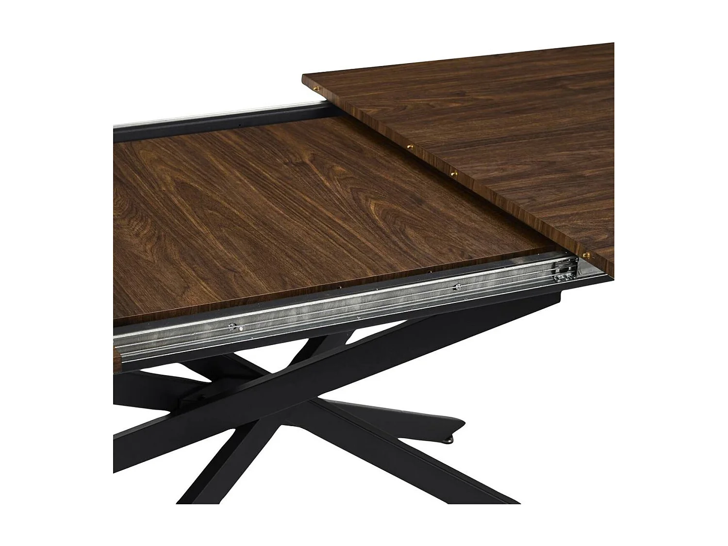 Table repas extensible 150/210 en bois et MDF piètement métal noir - COLETTE