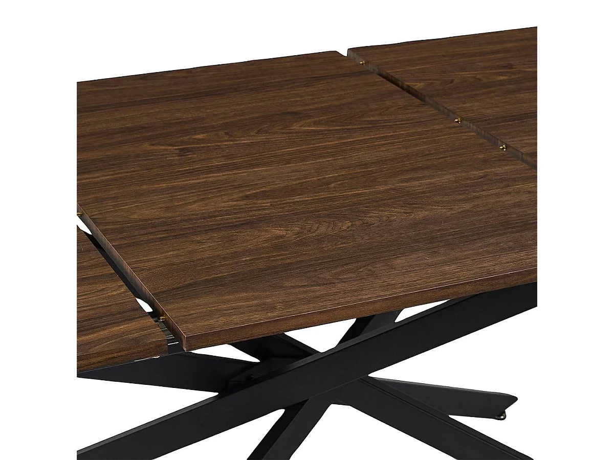 Table repas extensible 150/210 en bois et MDF piètement métal noir - COLETTE