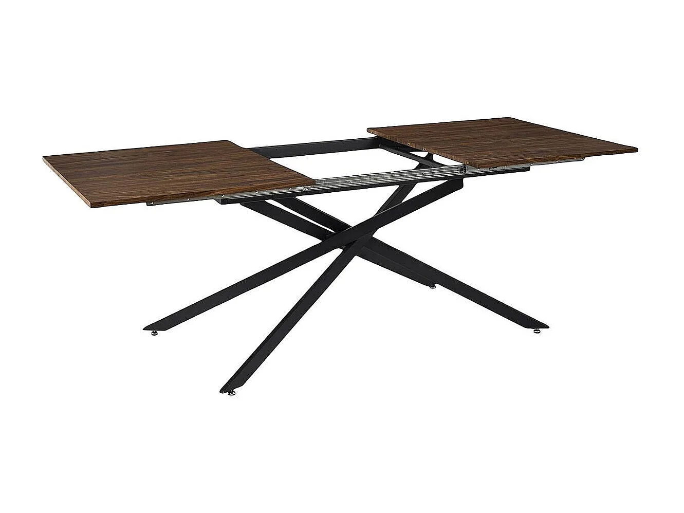 Table repas extensible 150/210 en bois et MDF piètement métal noir - COLETTE