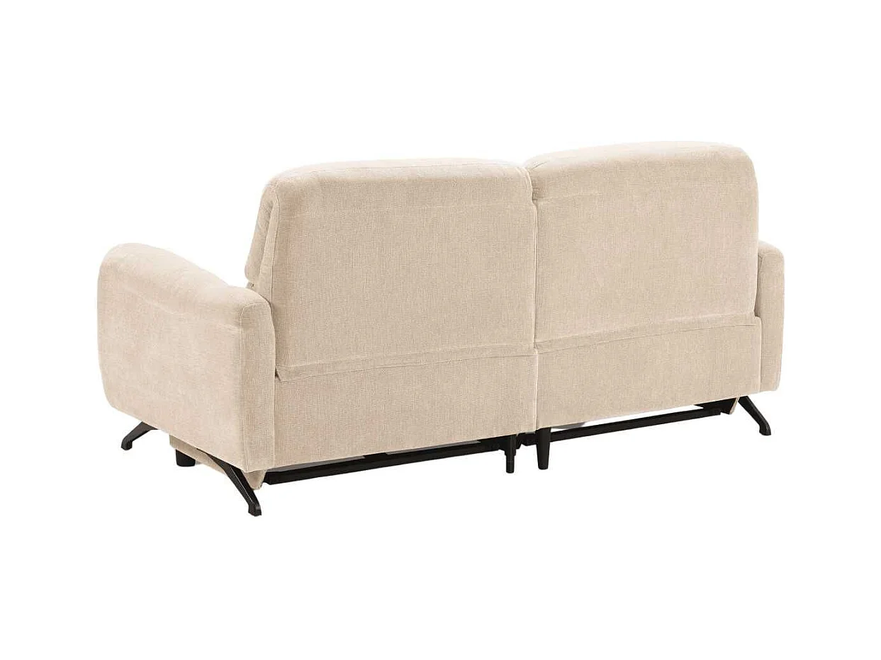 Canapé relax électrique 3 places tissu polyester beige - MALKO