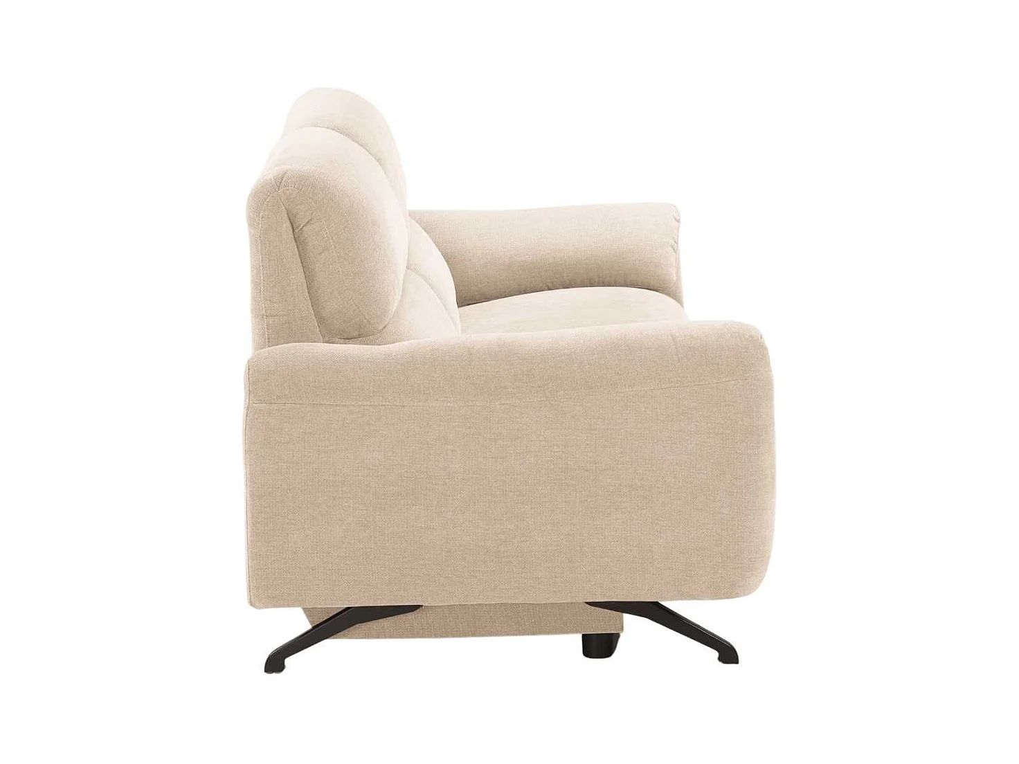 Canapé relax électrique 3 places tissu polyester beige - MALKO