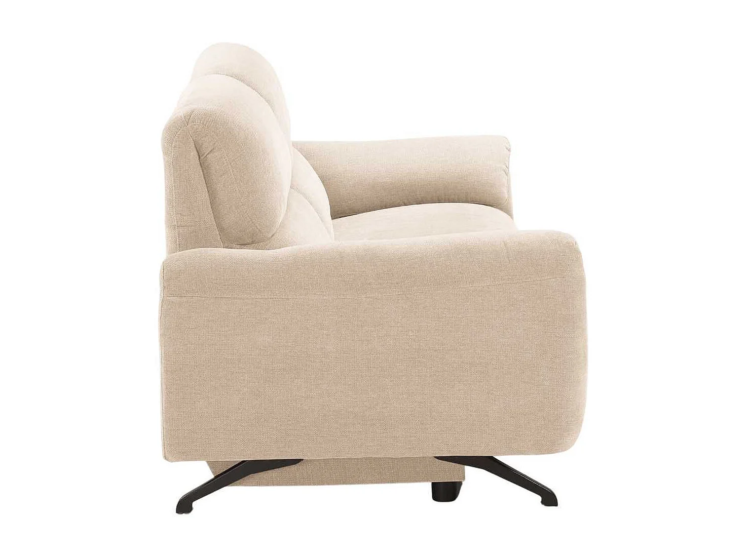 Canapé relax électrique 3 places tissu polyester beige - MALKO