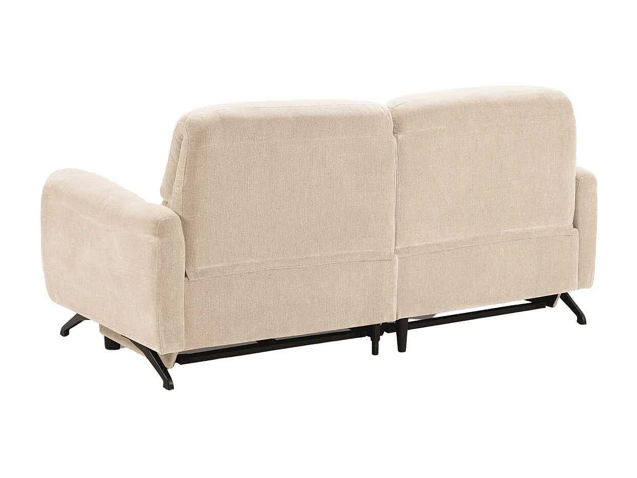 Canapé relax électrique 3 places tissu polyester beige - MALKO