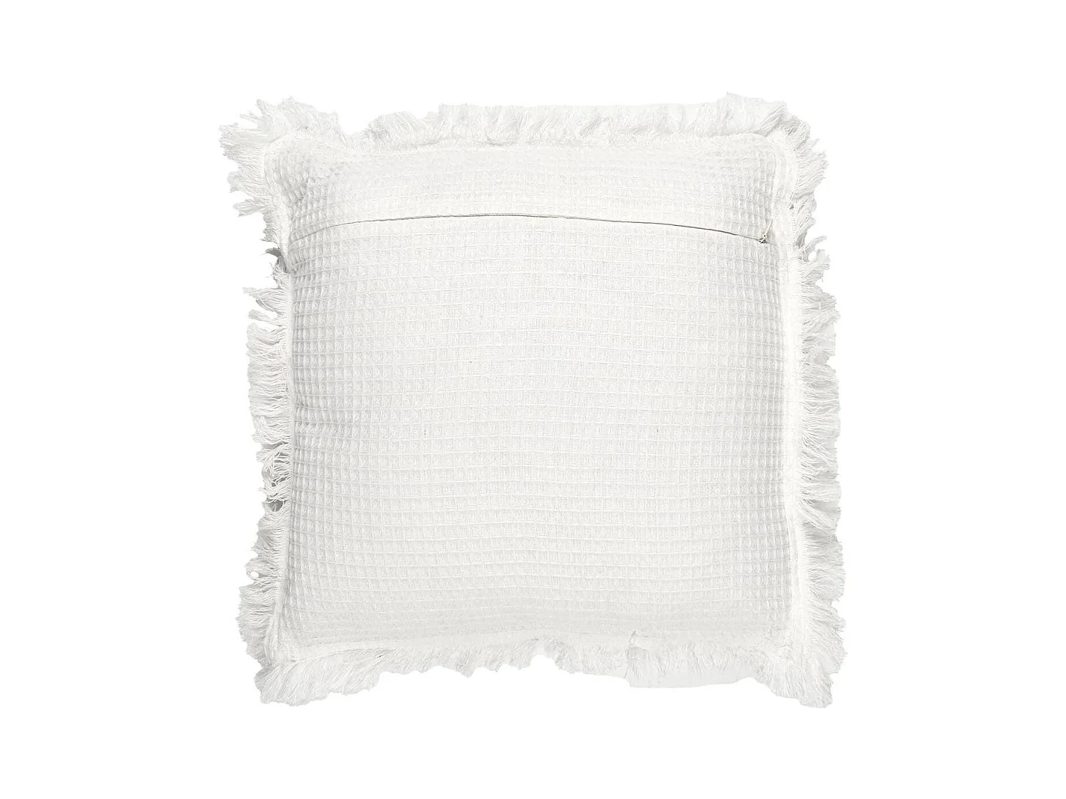 Coussin 40x40 cm déhoussable en coton style gaufré coloris ivoire