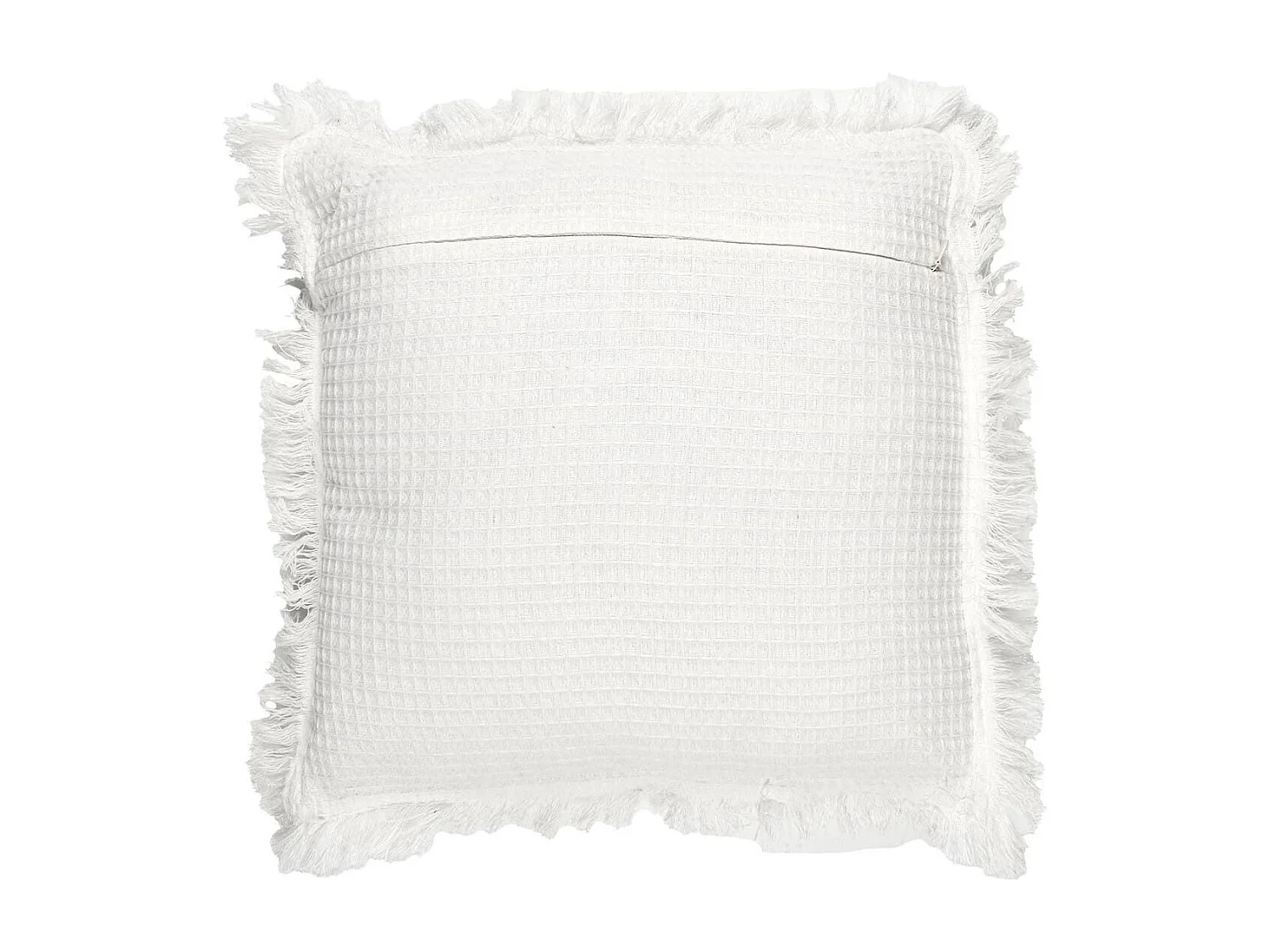 Coussin 40x40 cm déhoussable en coton style gaufré coloris ivoire