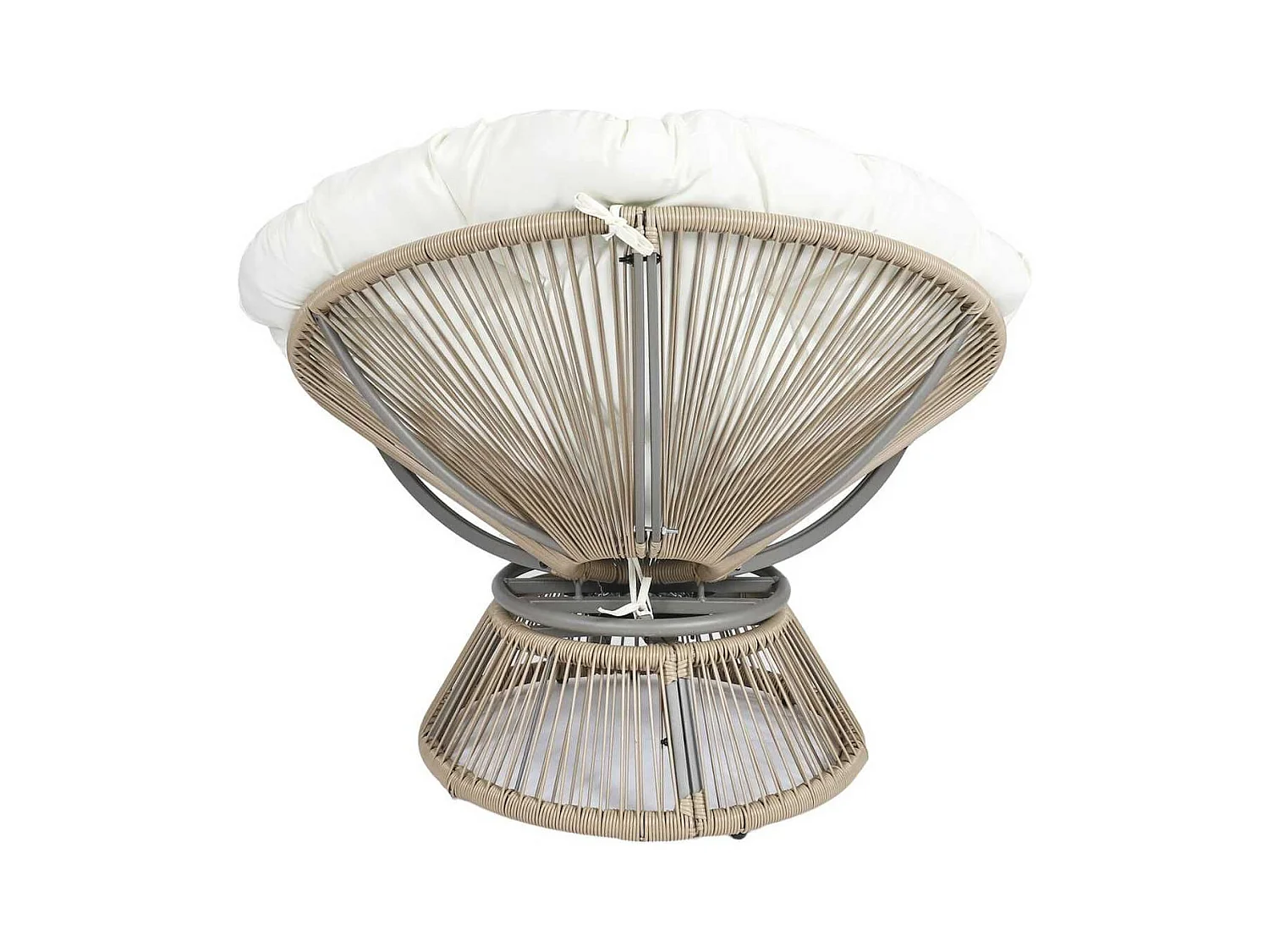 Fauteuil lounge pivotant avec assise coussin capitonné blanc - RIVIA