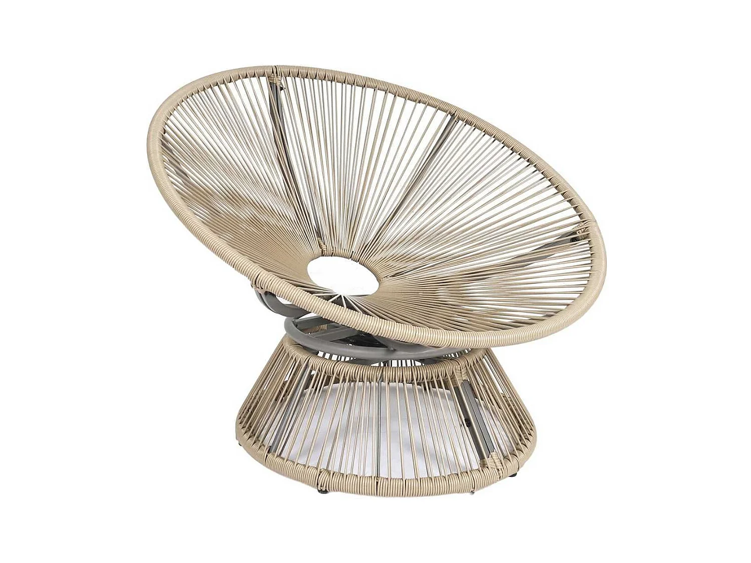 Fauteuil lounge pivotant avec assise coussin capitonné blanc - RIVIA