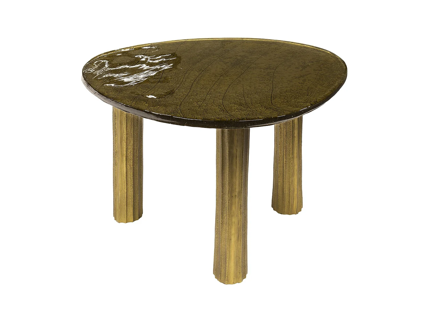 Table basse verre – finition antique dorée, 45 cm LAGUNA