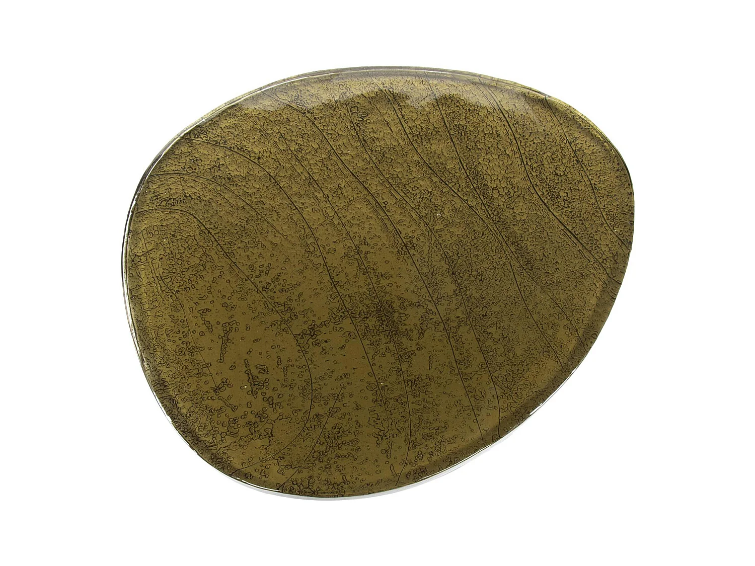 Table basse verre – finition antique dorée, 45 cm LAGUNA