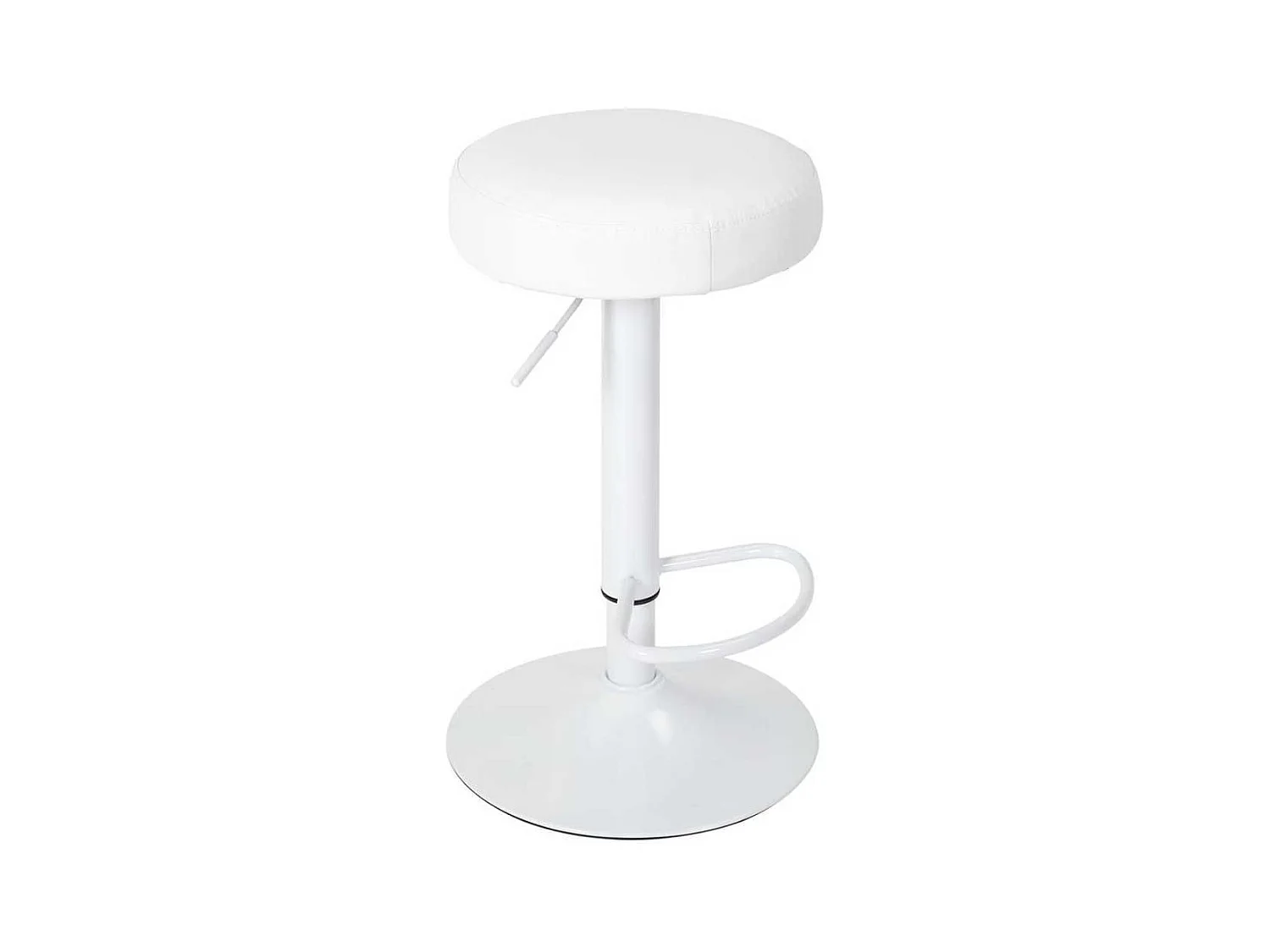 Lot de 2 Tabourets Réglables Simili Blanc - SMIDO