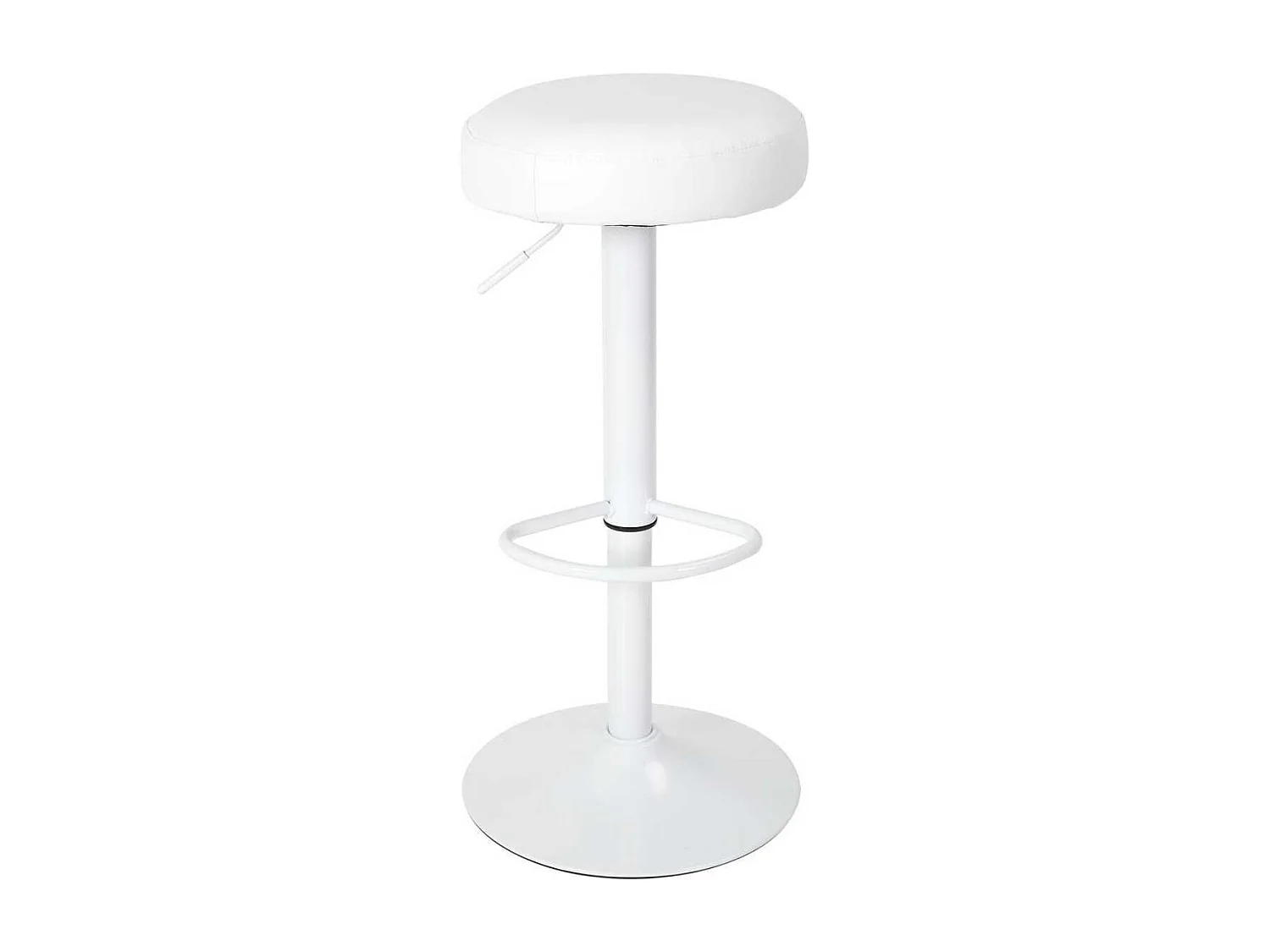 Lot de 2 Tabourets Réglables Simili Blanc - SMIDO