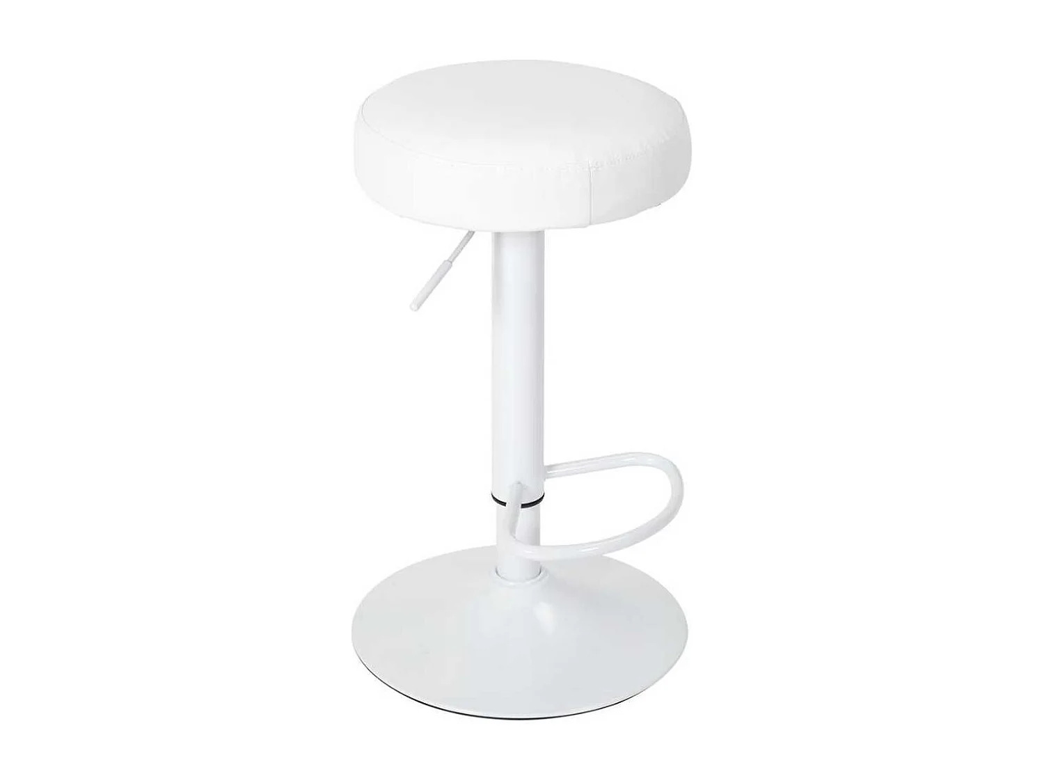 Lot de 2 Tabourets Réglables Simili Blanc - SMIDO