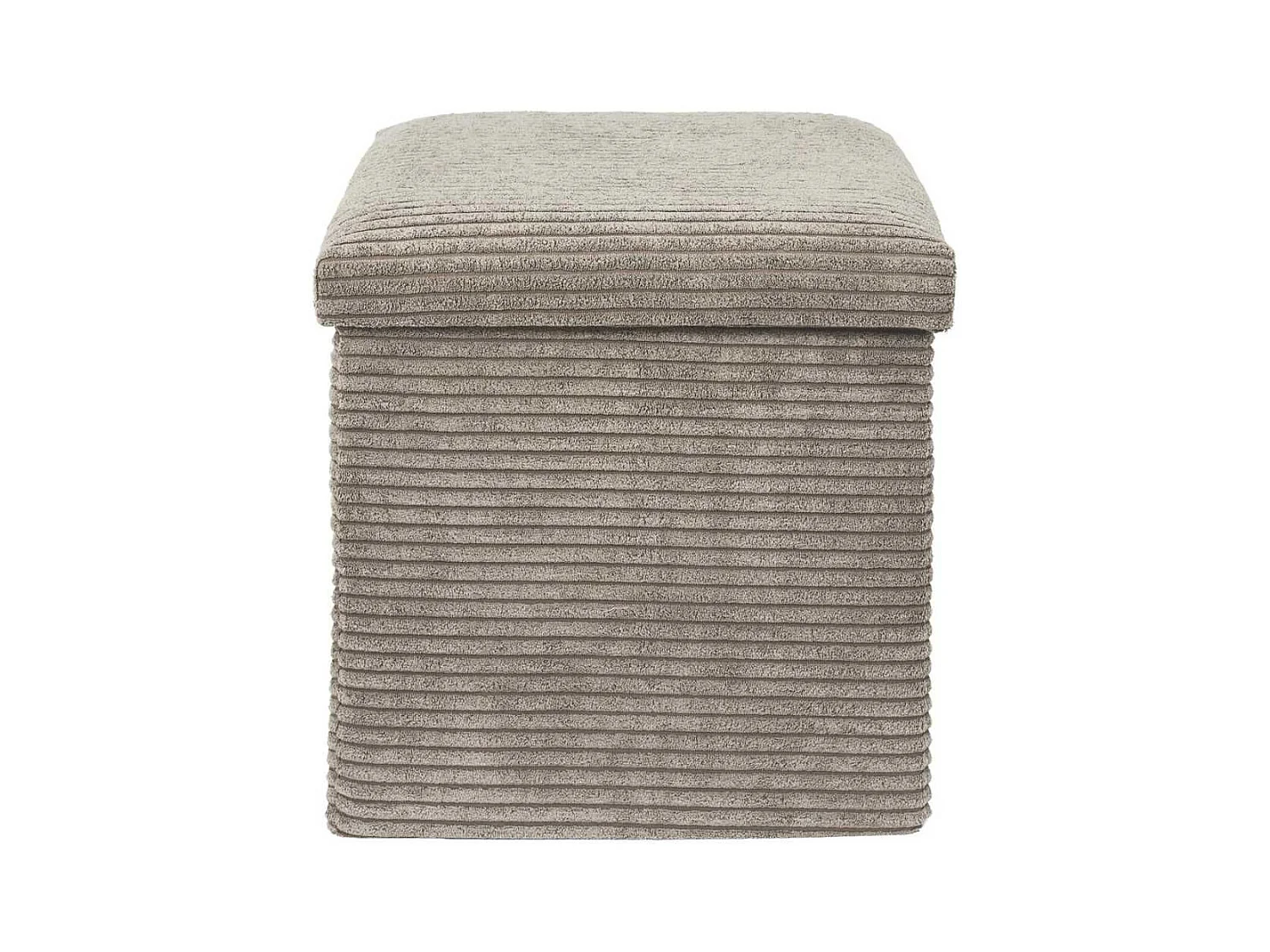Pouf Coffre Pliable Côtelé Taupe 38x38 cm - AMORY