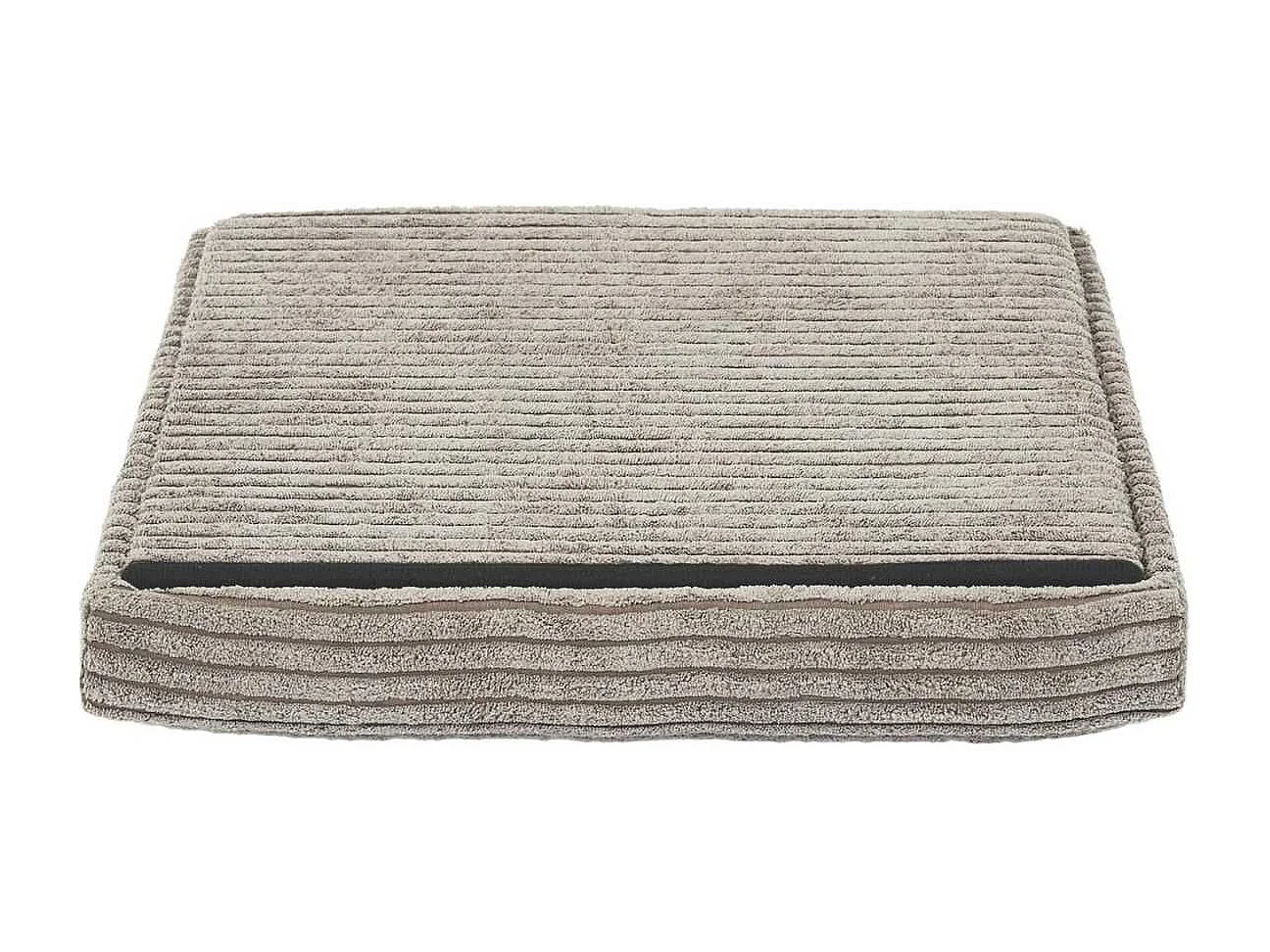 Pouf Coffre Pliable Côtelé Taupe 38x38 cm - AMORY