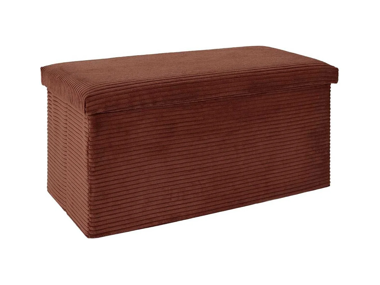 Banc Coffre Pliable Côtelé Terracotta 76x38 cm - AMORY