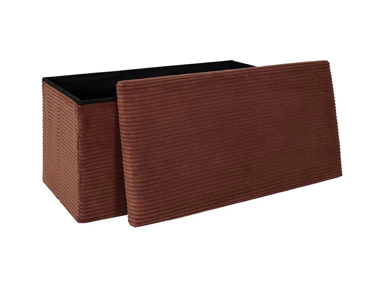 Banc Coffre Pliable Côtelé Terracotta 76x38 cm - AMORY