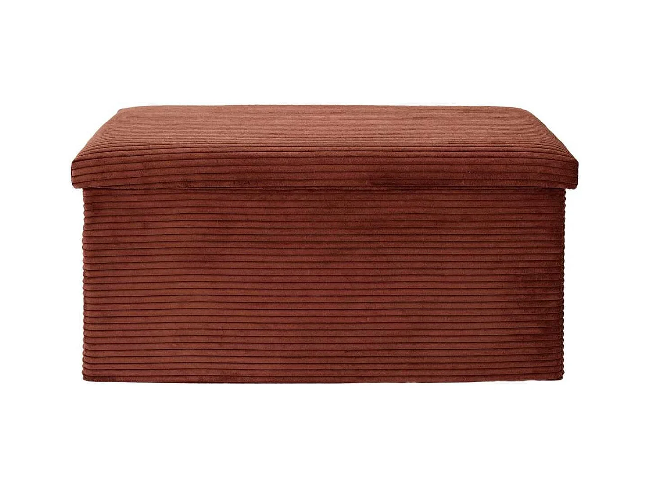 Banc Coffre Pliable Côtelé Terracotta 76x38 cm - AMORY