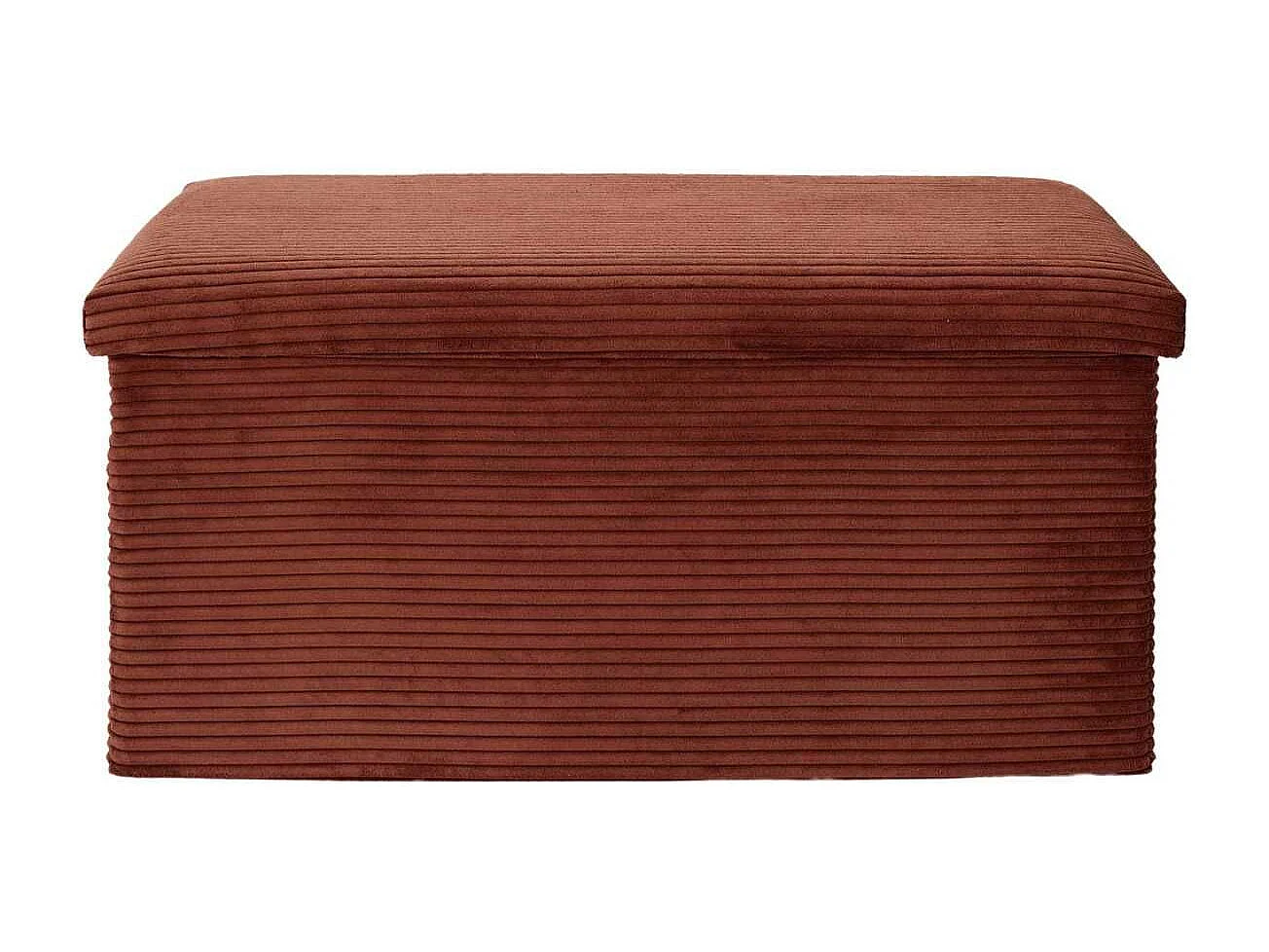 Banc Coffre Pliable Côtelé Terracotta 76x38 cm - AMORY