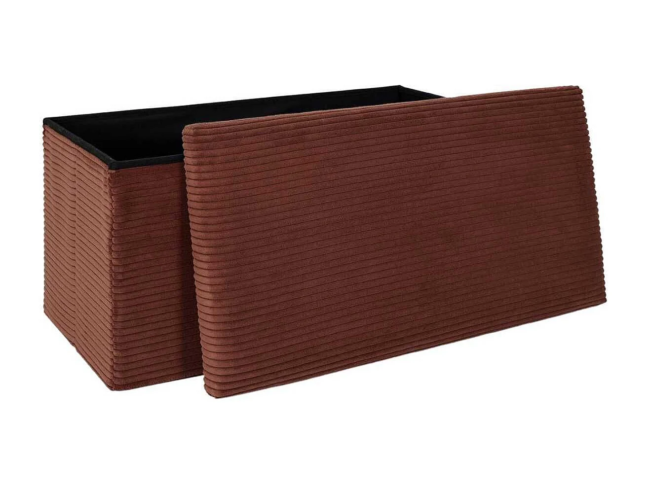 Banc Coffre Pliable Côtelé Terracotta 76x38 cm - AMORY