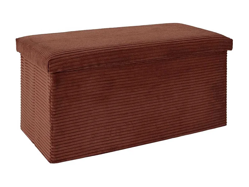 Banc Coffre Pliable Côtelé Terracotta 76x38 cm - AMORY