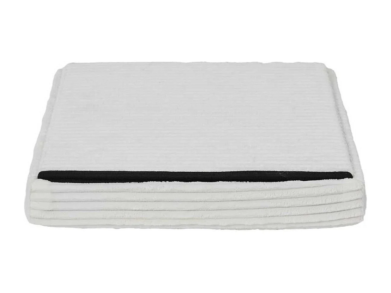 Pouf Coffre Pliable Côtelé Beige 38x38 cm - AMORY