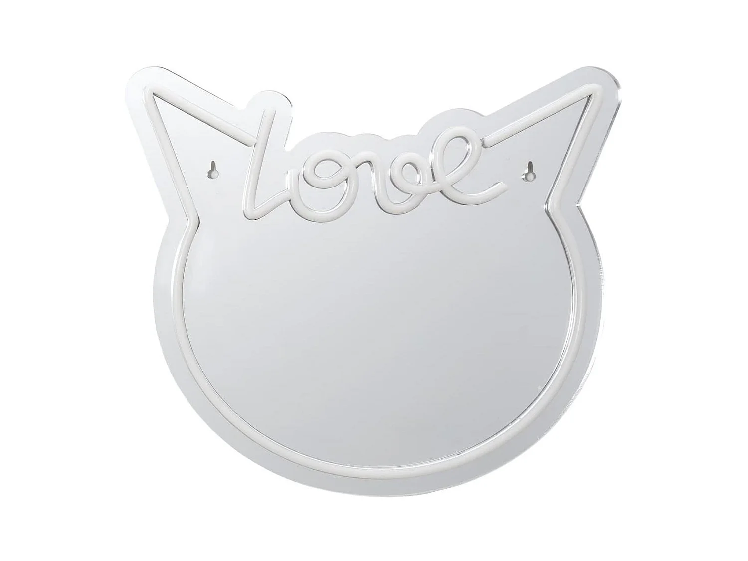 Miroir lumineux chat love kawaii rose style néon avec port USB
