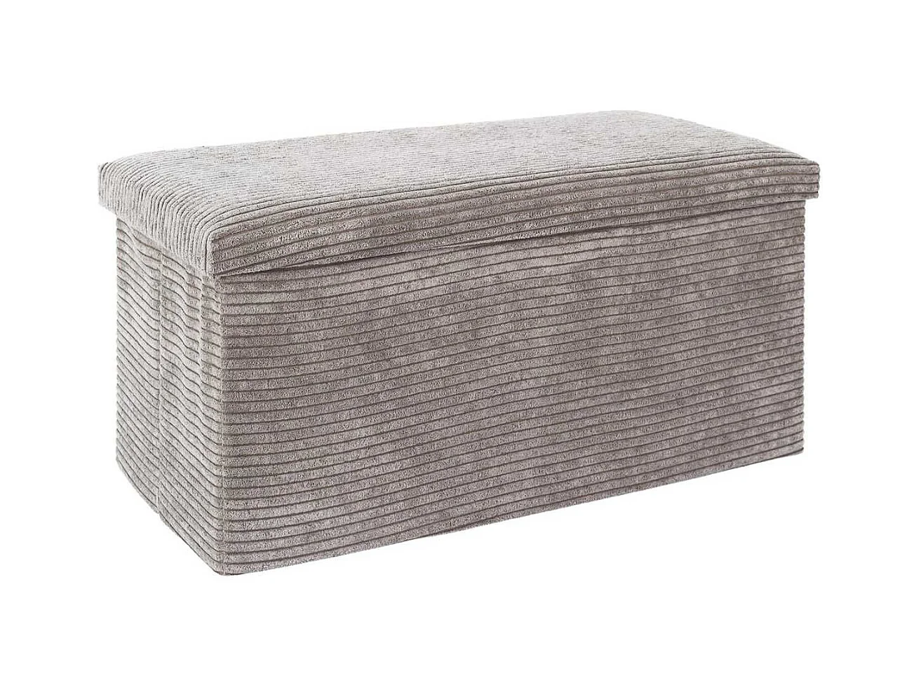 AMORY - Banc Coffre Pliable Côtelé Taupe 76x38 cm