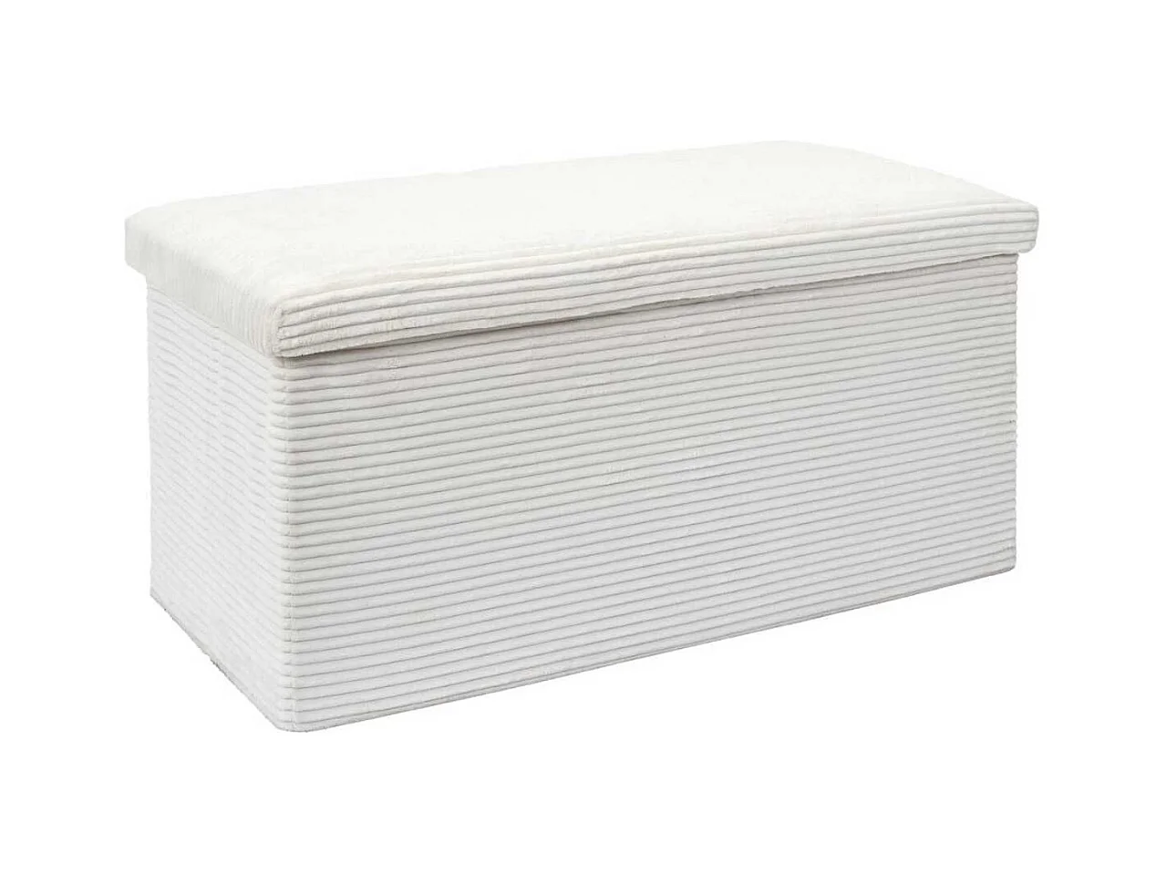Banc Coffre Pliable Côtelé Beige 76x38 cm - AMORY