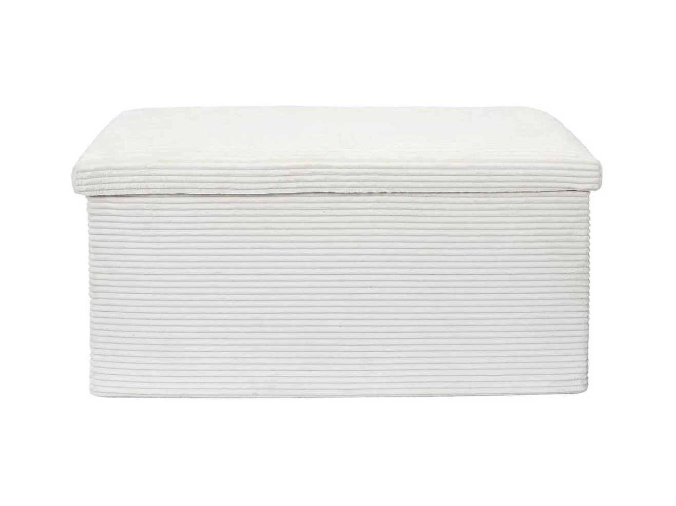 Banc Coffre Pliable Côtelé Beige 76x38 cm - AMORY