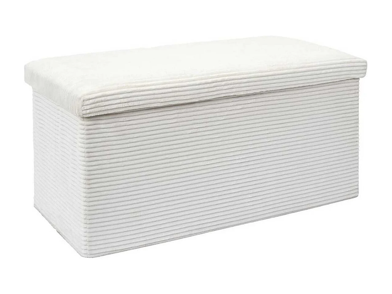 Banc Coffre Pliable Côtelé Beige 76x38 cm - AMORY