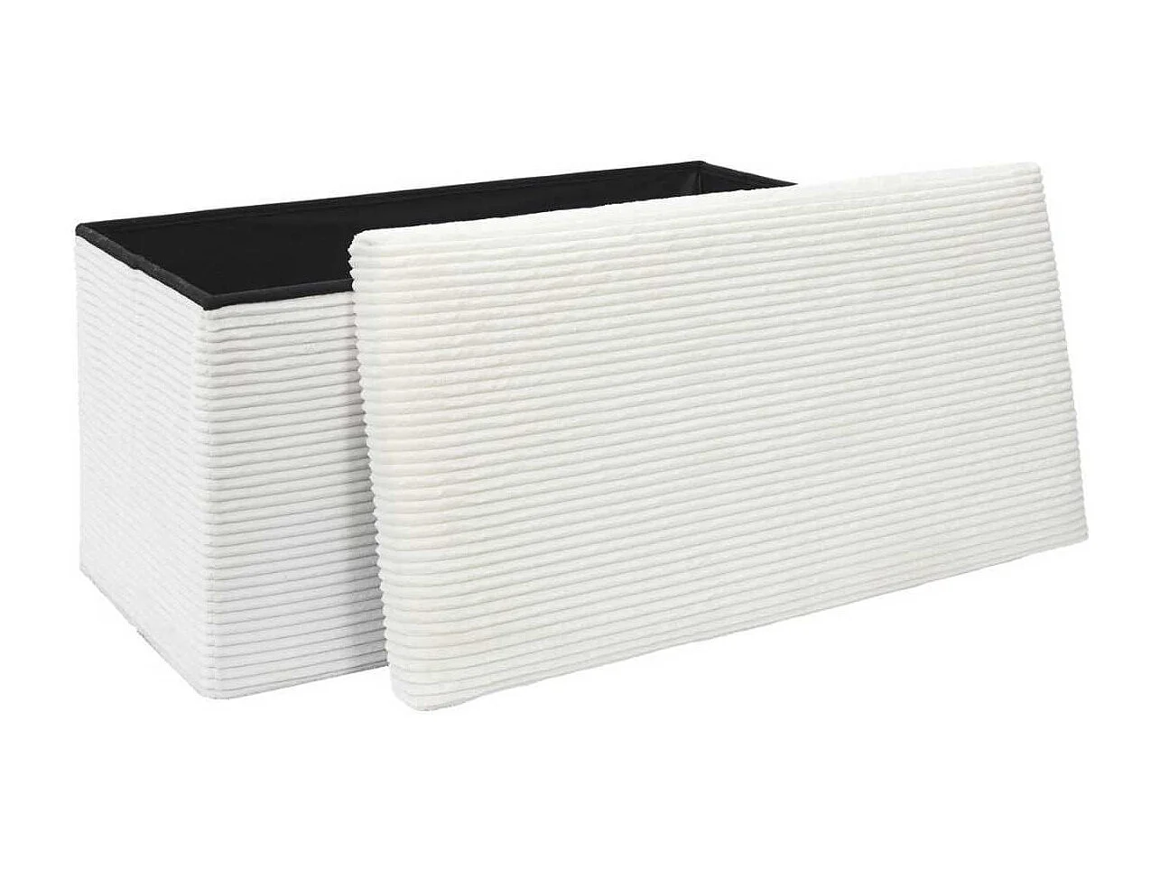 Banc Coffre Pliable Côtelé Beige 76x38 cm - AMORY